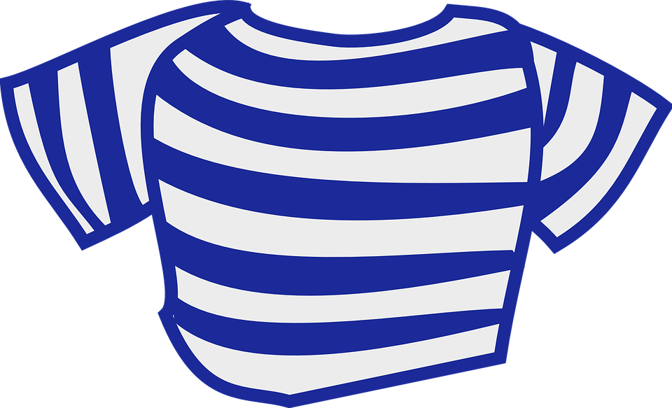 Blue Striped Shirt Clip Art - Striped Clipart (960x583)