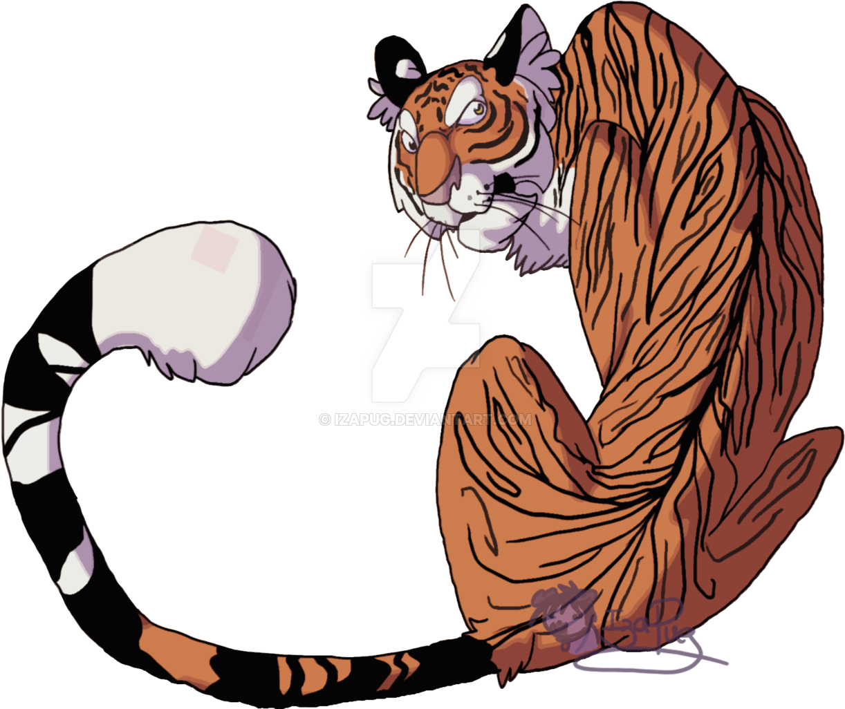 Tigres Clipart Animated - Cartoon Tiger Png (1280x1138)
