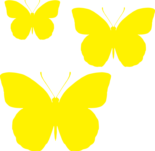 Butterflies - Coloured - Schmetterling Clipart (538x525)