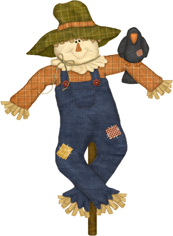 Scarecrow Clipart Halloween - Scarecrow Png (353x480)