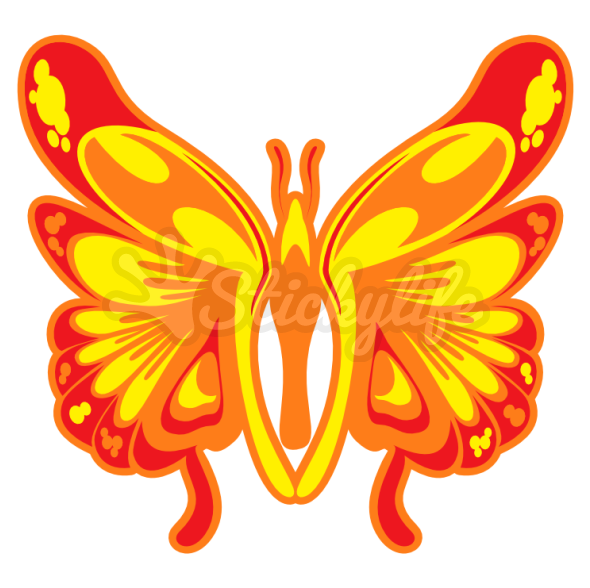 Psychedelic Butterfly Temporary Tattoo - Brush-footed Butterfly (940x587)