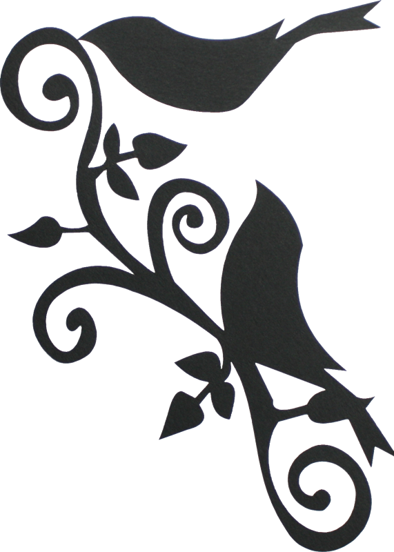 Large Bird Flourish - Flourishes In Clipart Black And White (571x800)