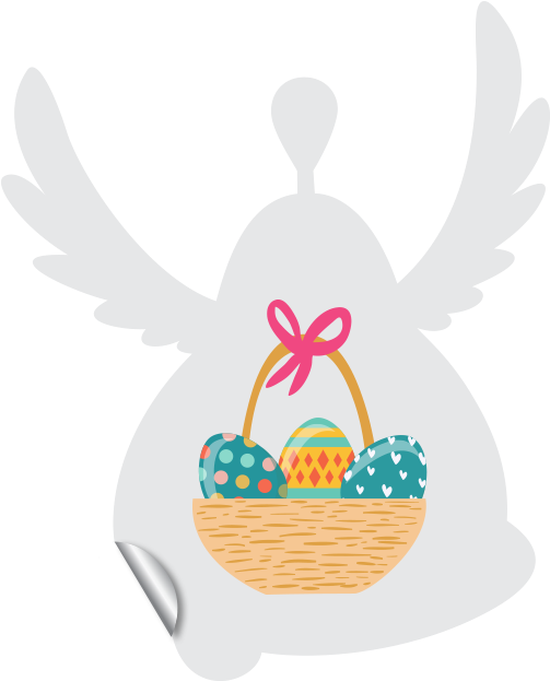 Paasbel Raamsticker - Illustration (723x657)