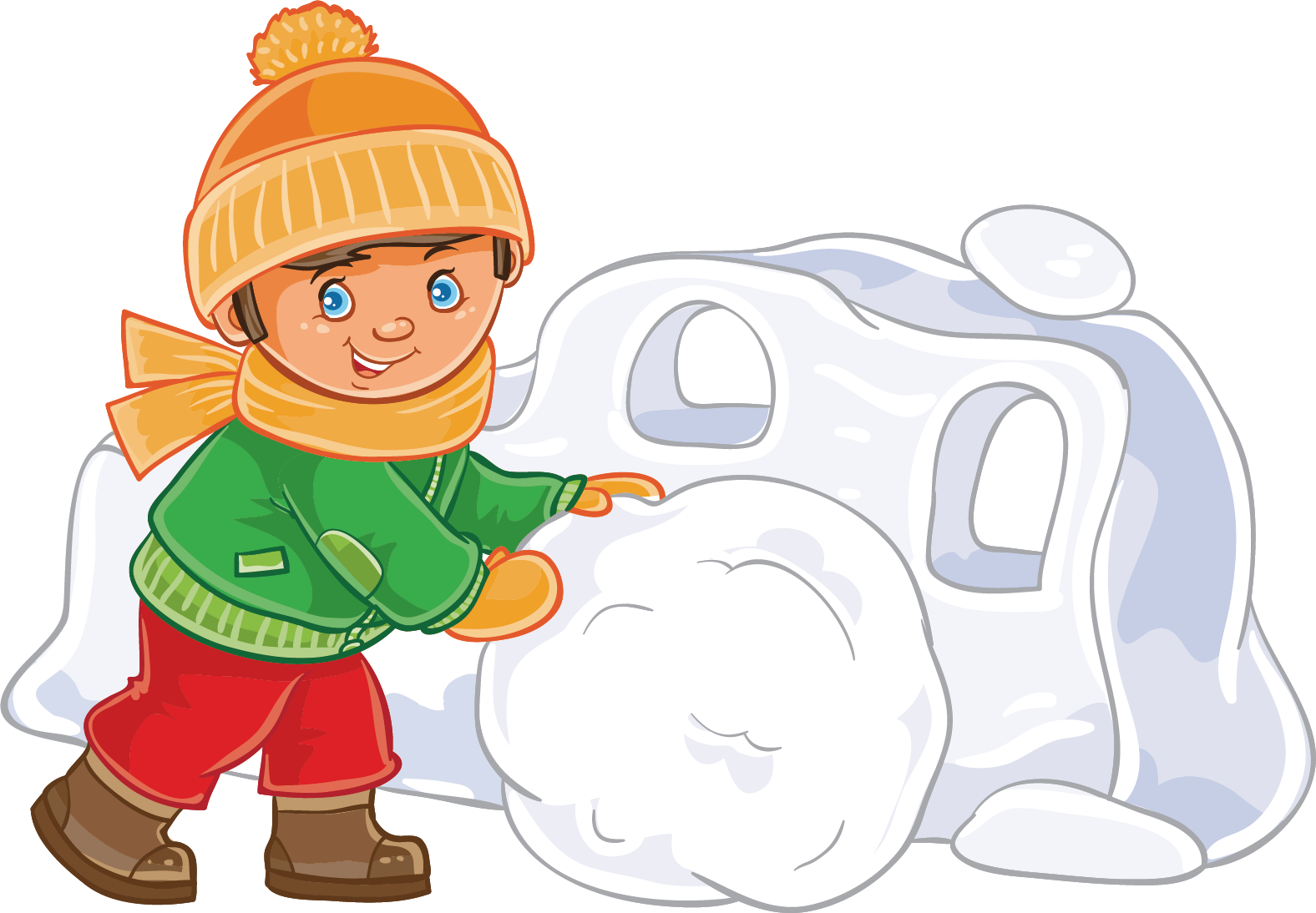 Snow Fort Winter Clip Art - Snow Fort Winter Clip Art (1576x1094)