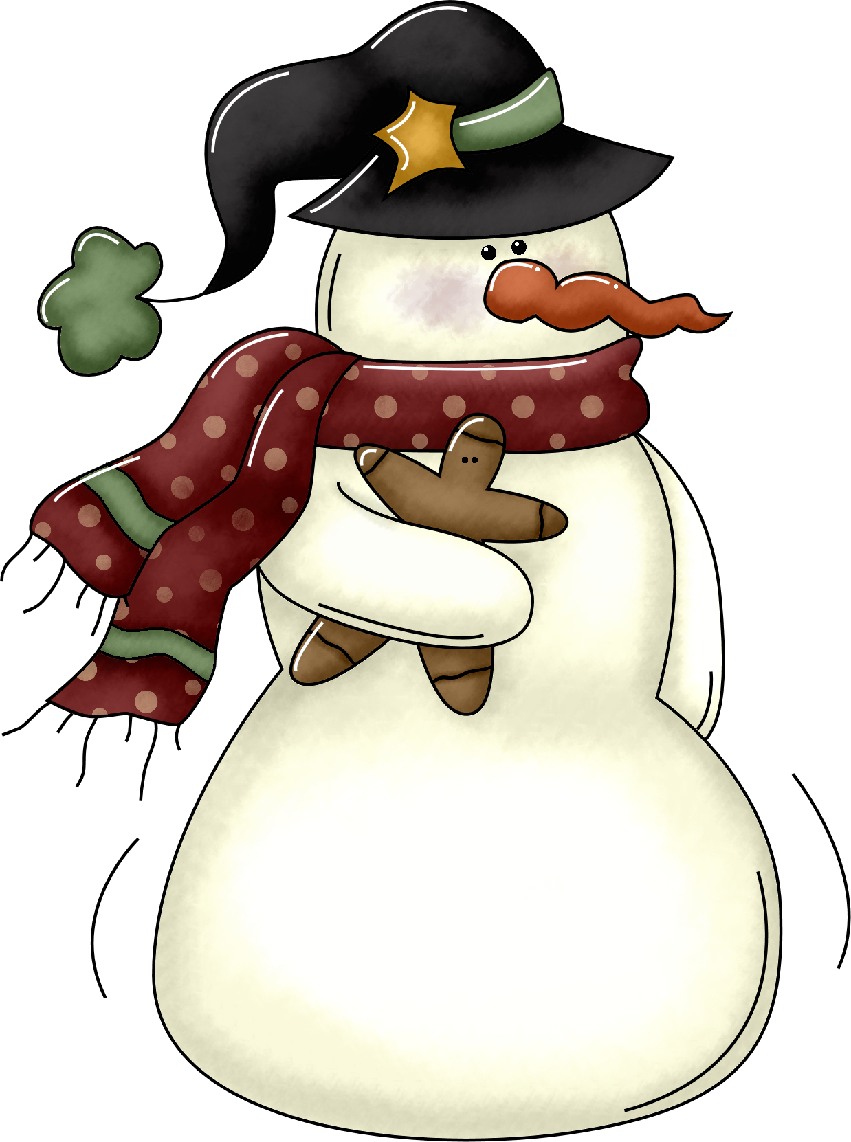 Country Snowman Cliparts - Country Christmas Clip Art (1238x1662)