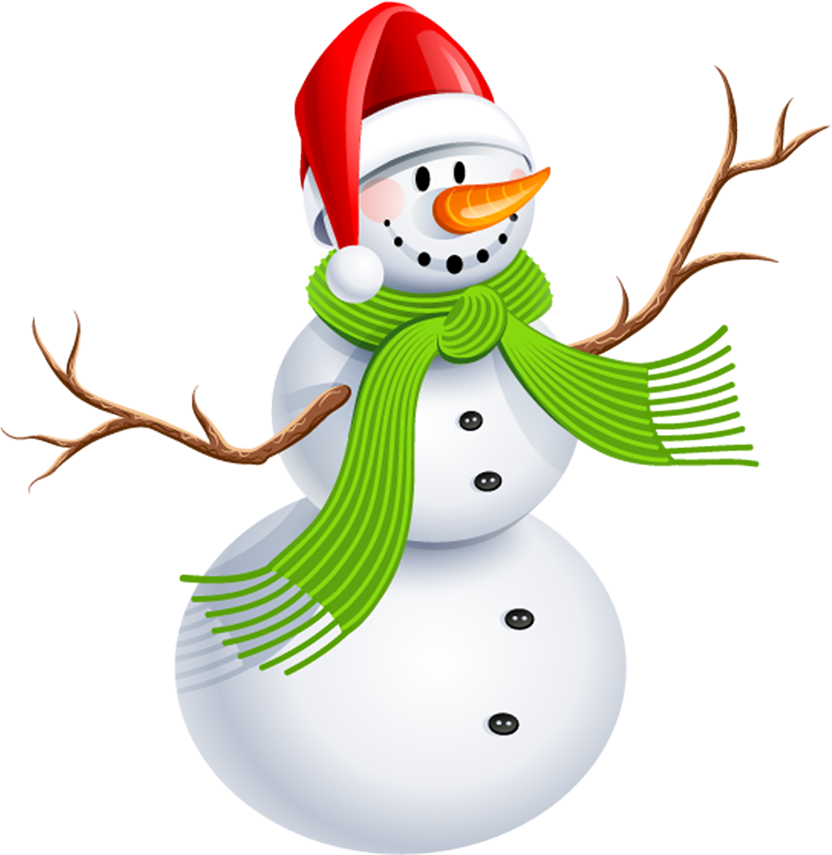 Snowman With Green Scarf Png Clipart Picture - Christmas Snowman Clipart Png (1168x1200)