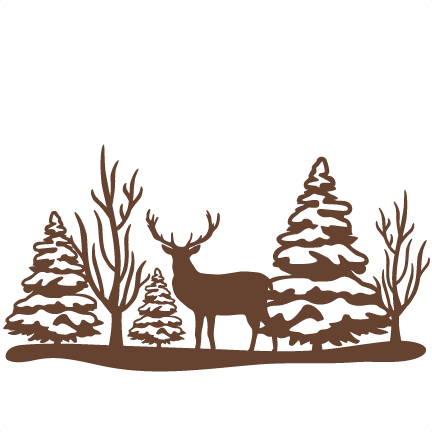 Reindeer Winter Scene Svg Scrapbook Cut File Cute Clipart - Winter Silhouette Png (432x432)