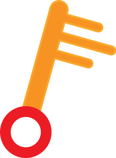 Flat Style Red And Orange Key Icon - Circle (406x550)