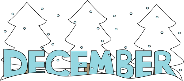 Word Clipart December - December Snow Clipart (600x265)
