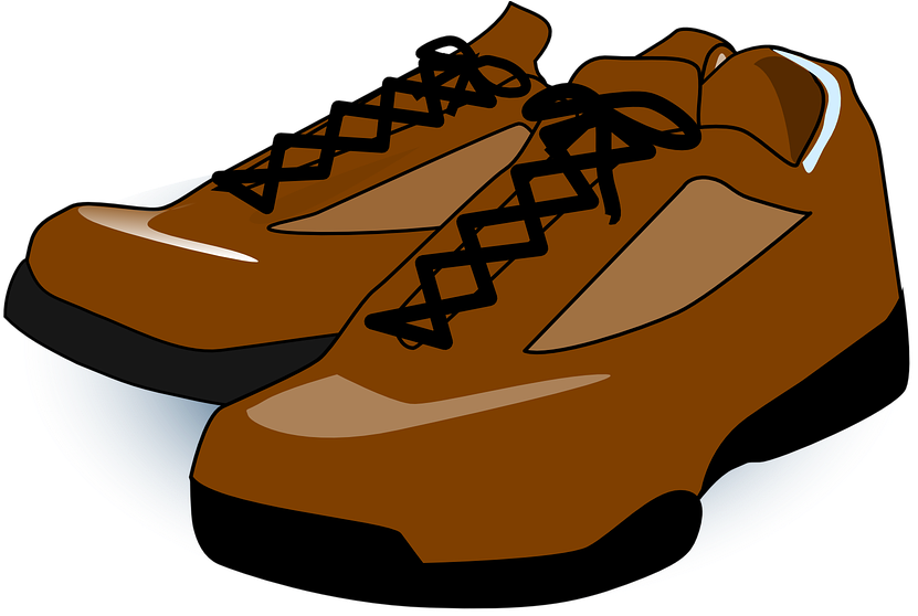 Shoes Sneakers Trainers Brown Trekking Walking - Shoes Clip Art (960x557)