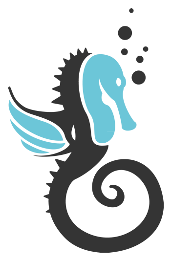 Island Seahorse Clipart - Seahorse Logo Png (352x534)