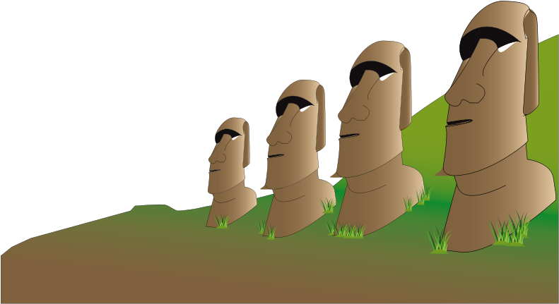 Easter Island Statues Clipart (800x452)