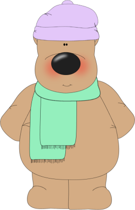 Winter Bear - Free Cute Winter Sledding Clip Art (279x434)