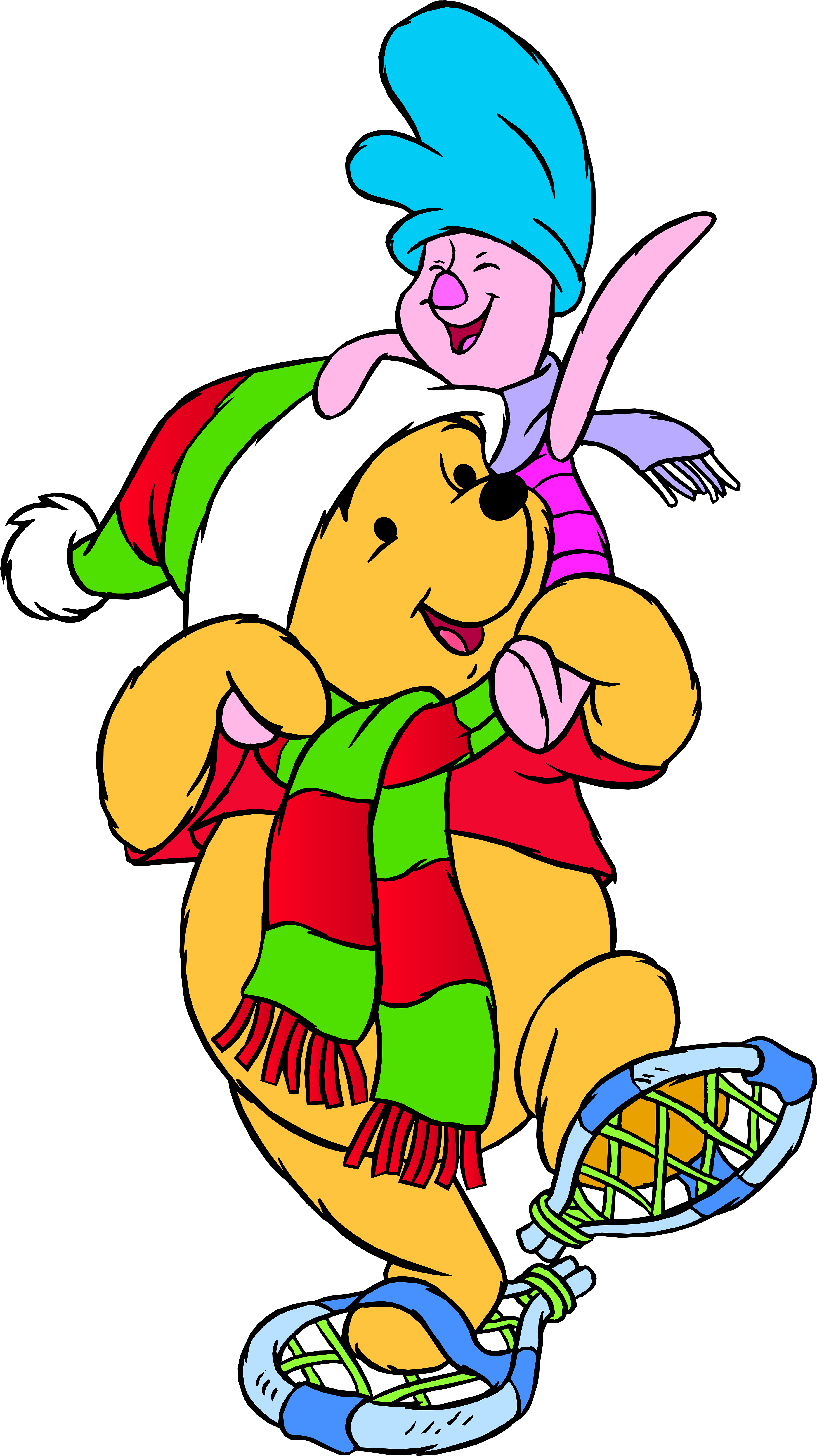 Winnie The Pooh And Piglet Winter Png Clip Art - Winnie The Pooh Winter (4586x8000)