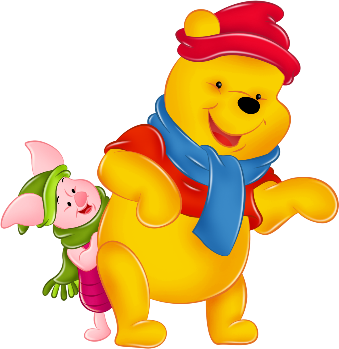 Winter Clipart Winnie Pooh - Winnie The Pooh With Hat (1215x1265)