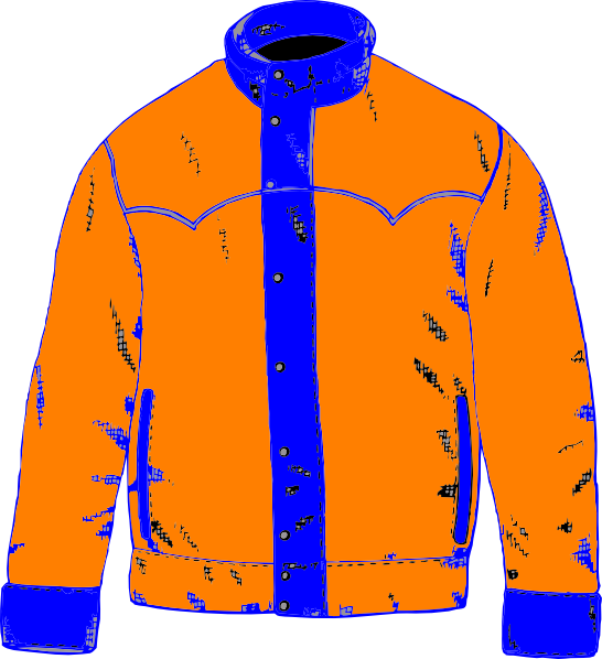 Blue Orange Coat Clip Art At Clker - Jacket Clip Art (546x598)