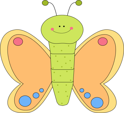 Cartoon Butterfly Clip Art - My Cute Graphics Butterfly (410x376)