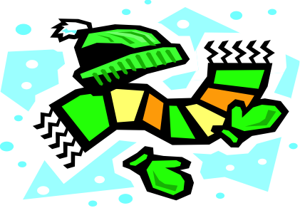 Scarf Clipart Coat Drive - Hats And Gloves For The Homeless (421x292)