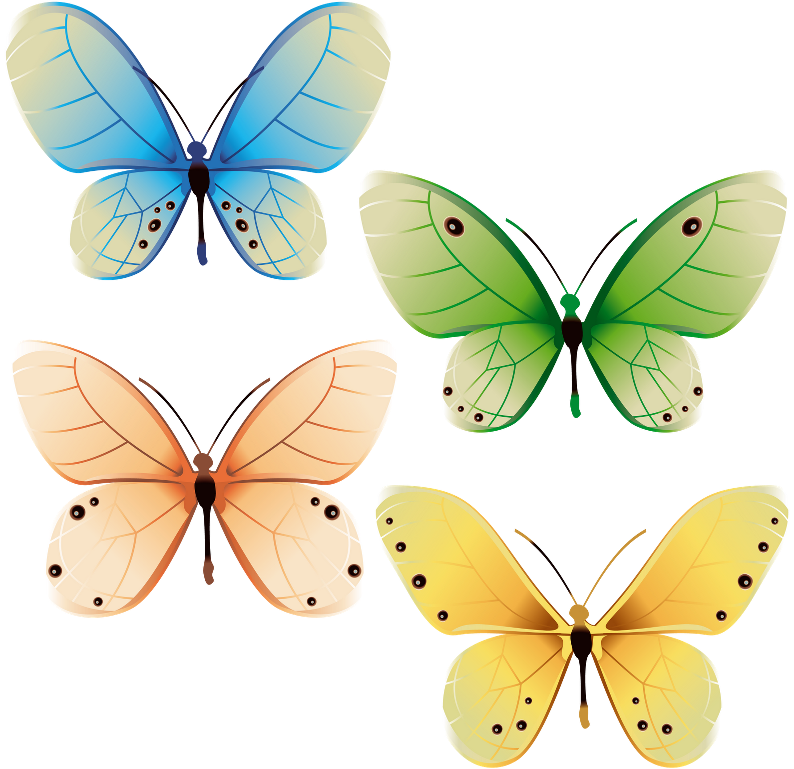 Butterfly Art Clip Art - Butterfly Art Clip Art (1600x1600)