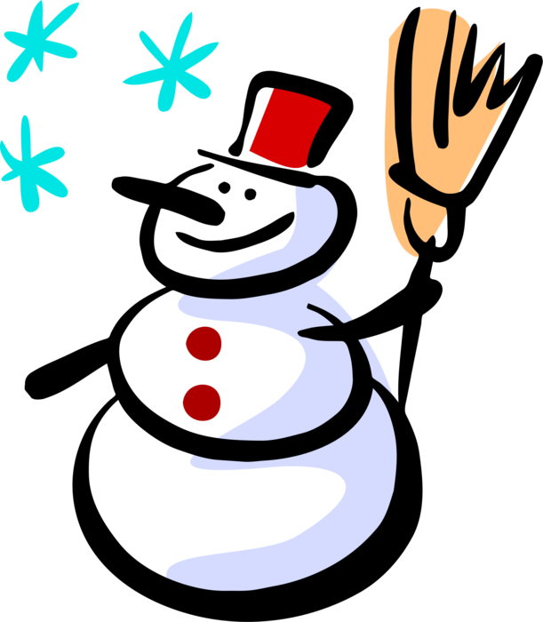 Vector Illustration Of Snowman Anthropomorphic Snow - Vector Illustration Of Snowman Anthropomorphic Snow (611x700)