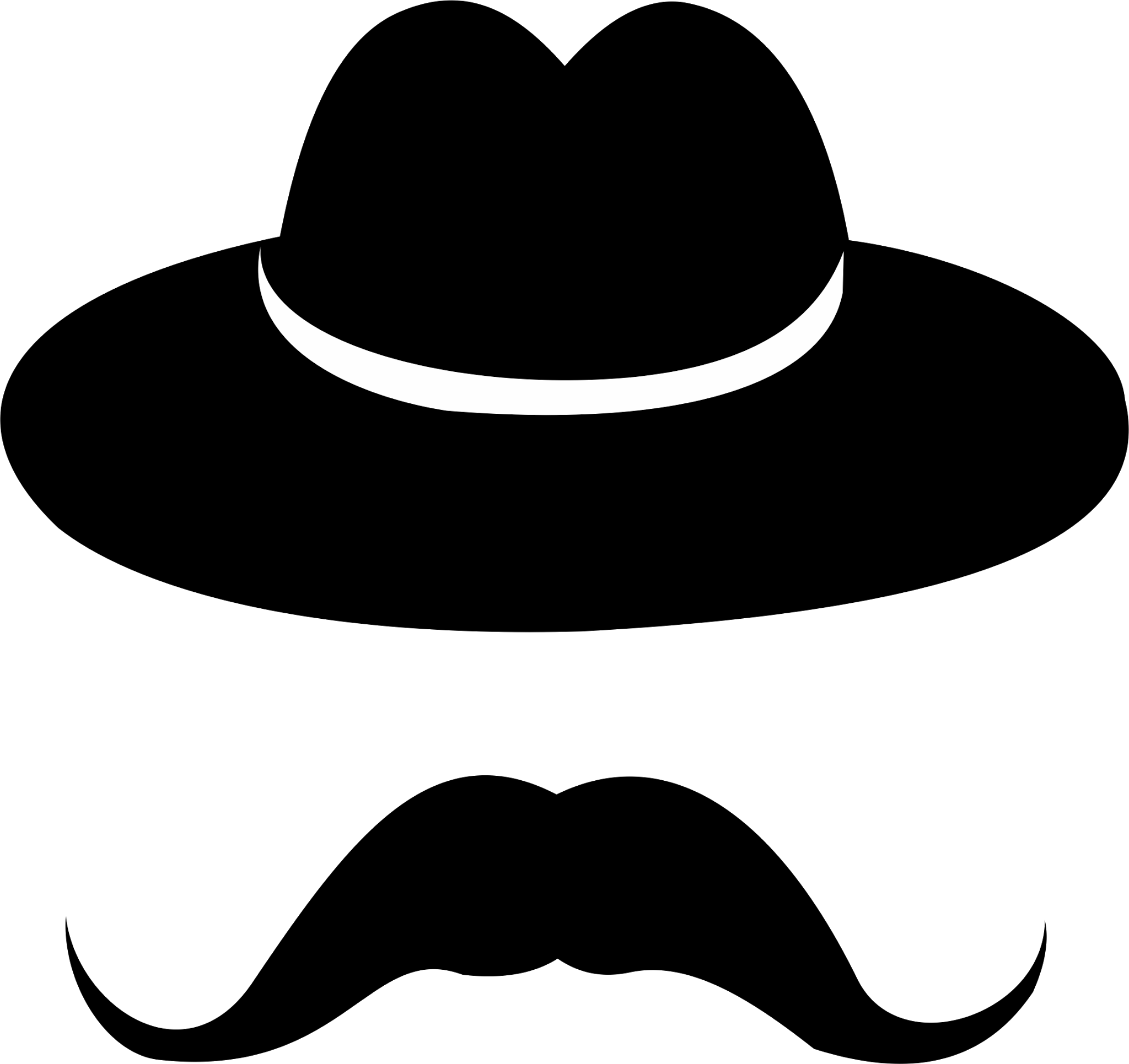 Top Hat Moustache Cowboy Hat - Chapeu E Bigode (2048x1931)