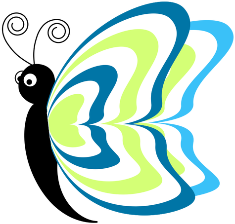 Gambar Kupu Kupu Berwarna Warni - Butterfly Cartoon (500x466)