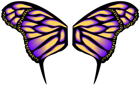 Gambar Kupu-kupu Gradien - Butterfly Wings Clipart (500x308)