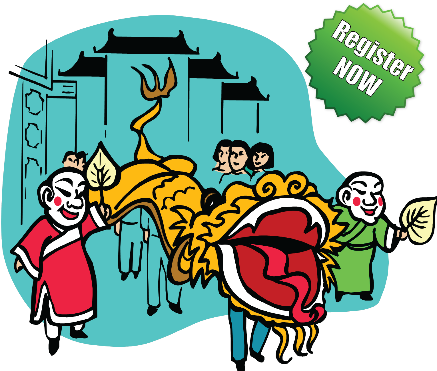 Chinese New Year - Dragon Dance (1530x1300)