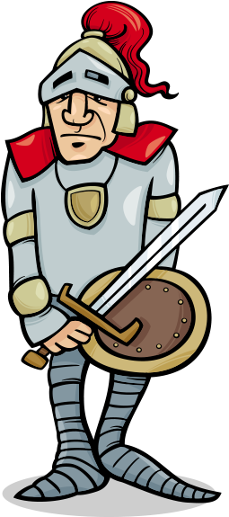 Clipart Ürkek Kılıçlı Asker - Illustration (398x574)