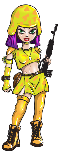 Clipart Sarı Giysili Güzel Asker - Illustration (426x510)