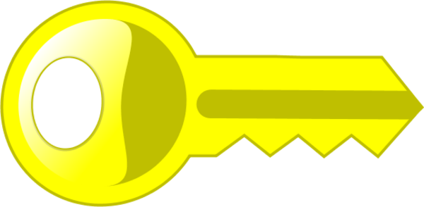 Blue Gradient Key - Key Clip Art Color (600x294)