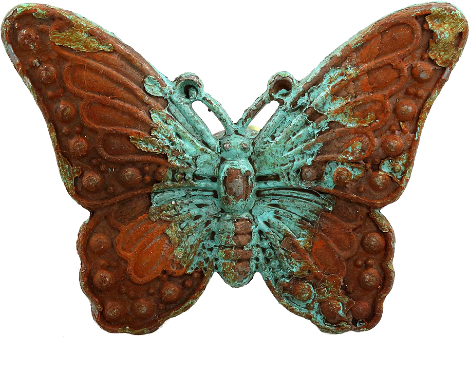 Butterfly Knob - Vintage Verdigris - Charleston Knob Company Antique Iron Butterfly, Antique (1024x1024)