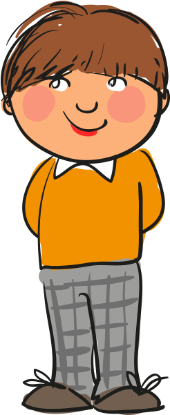 Clipart Sarı Giysili Erkek Çocuk - Cartoon (382x600)
