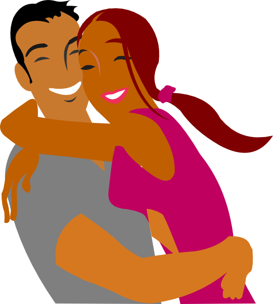 Couple Hugging Clip Art - Clip Art (534x596)