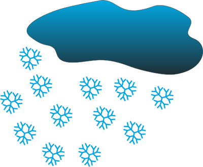 Sky Clipart Snow Cloud - Snow Falling From Cloud (400x330)