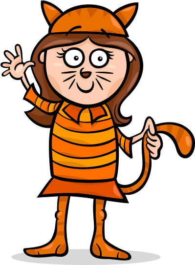 Clipar Kedi Kostümlü Kız - Match Like A Master! Matching Game Activity Book (398x574)