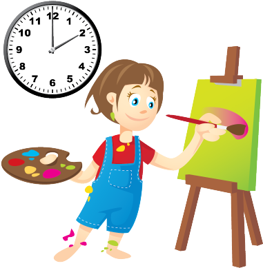 Painting At 2 O'clock - Horloges Vierges À Compléter (400x398)