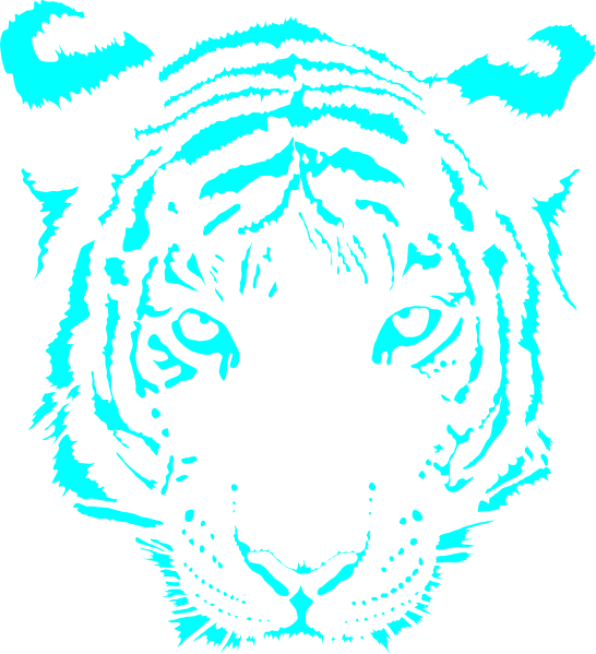 Blue Tiger Svg Clip Arts 546 X 599 Px - 虎 花 フリー イラスト (546x599)