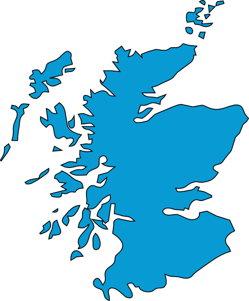Outline Of Scotland Blue Scotland Clip Art At Clker - Scotland Clipart (492x593)