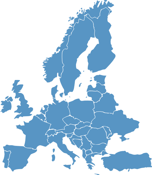 Europe Map Clip Art Europe Map Blue Clip Art At Clker - Europe Map Vector Blue (516x595)