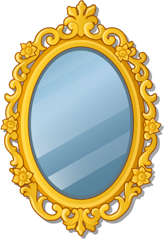 Gold Frames - Mirror Clipart (593x800)