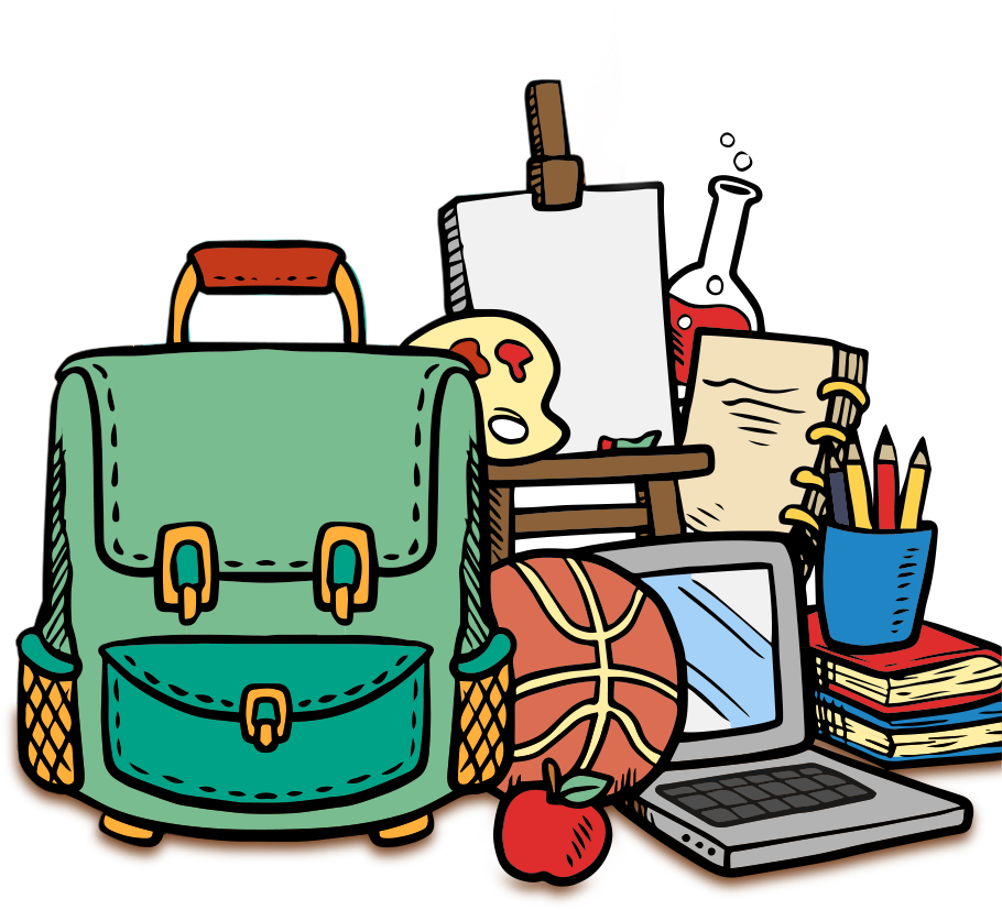 Cartoon School Supplies Drawing - Cartoon School Supplies Drawing (1181x1181)