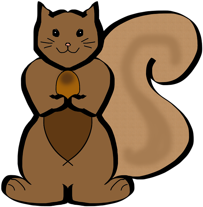 Animated Squirrel Clipart 13, - Cat (722x720)