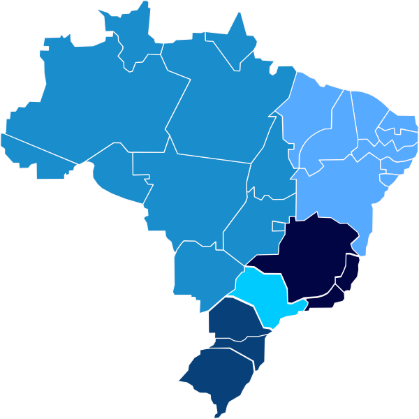 How To Set Use Mapa Brasil Regionais Svg Vector - Brazil 2014 Flag (600x600)
