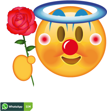 Erröteter Smiley Mit Gesichtsröte Und Clown-makeup - Smiley Ich Vermisse Dich (500x500)