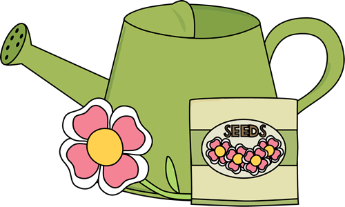 Watering Can Watering Seeds Clipart - Packet Of Seeds Clipart (500x300)