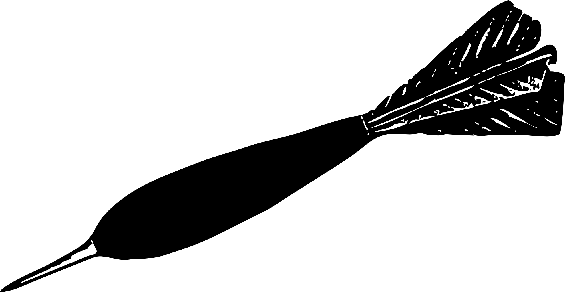 Dart - Clipart - Dart Black And White (2400x1242)