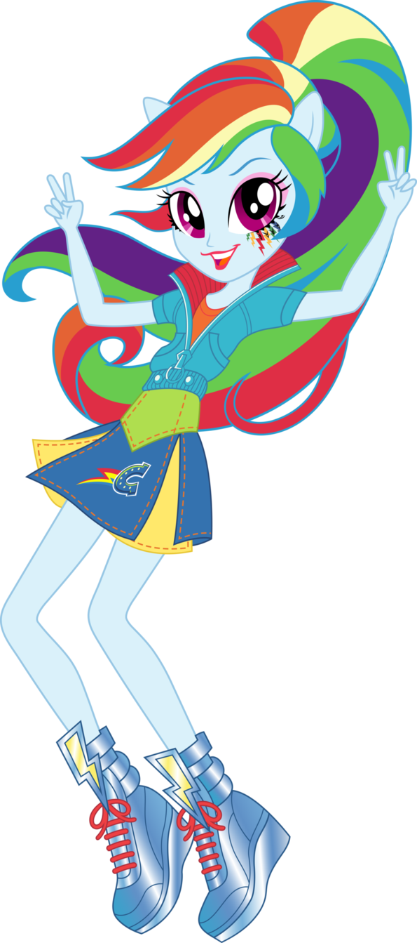 Image Of School Spirit Clip Art Medium Size - Rainbow Dash Equestria Girl Friendship Games (595x1343)