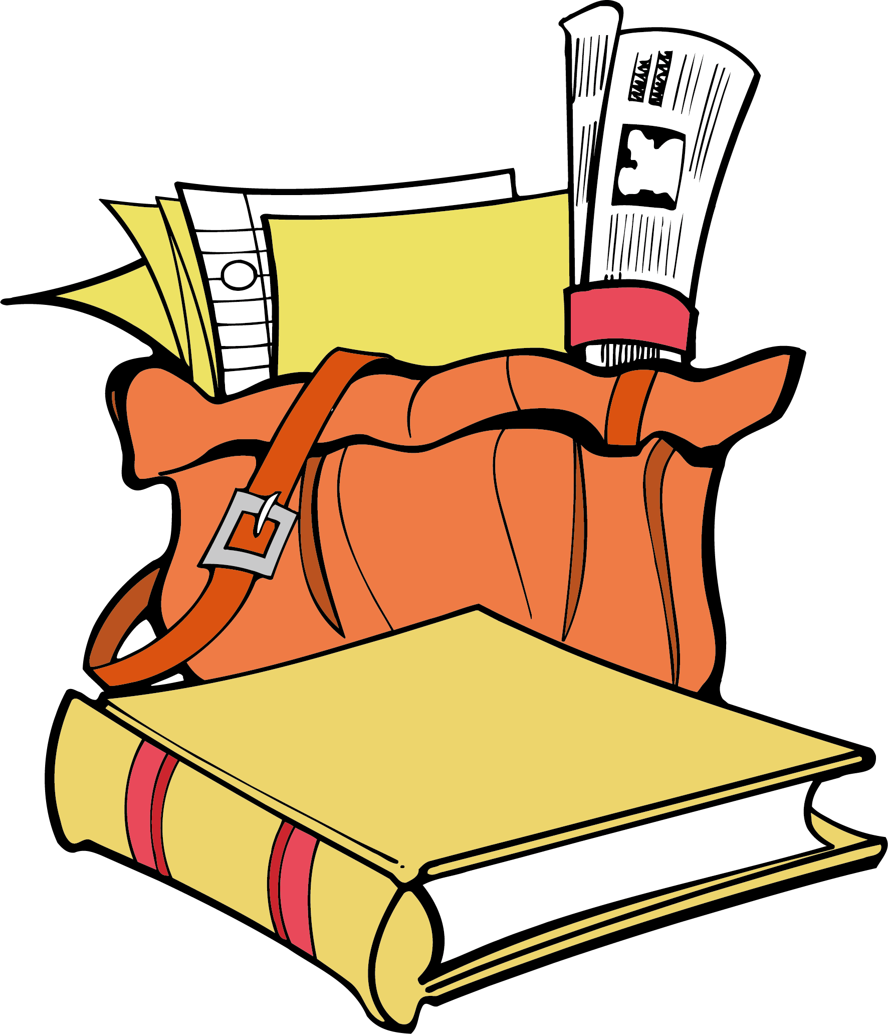 Paper Backpack School - Cartoon (1772x2062)
