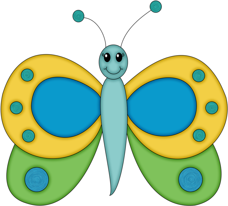 Butterfly Cartoon Yellow Clip Art - Butterfly Cartoon Yellow Clip Art (800x699)